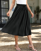 Claire Women’s Maxi Skirt – Drawstring A-Line Summer Skirt with Elastic Waist