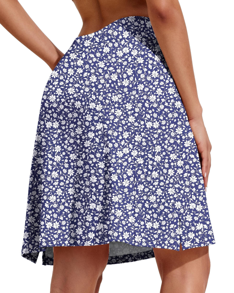 Layla Women’s Athletic Skort – Knee-Length Tennis Skirt with Shorts & Pockets