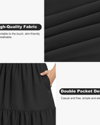 Ariana Women’s A-Line Midi Skirt – High Waist Ruffle Skirt with Pockets