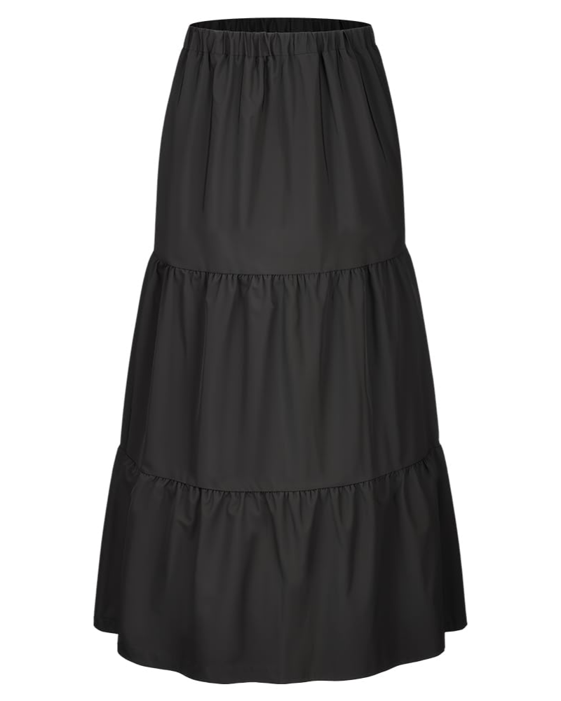 Ariana Women’s A-Line Midi Skirt – High Waist Ruffle Skirt with Pockets