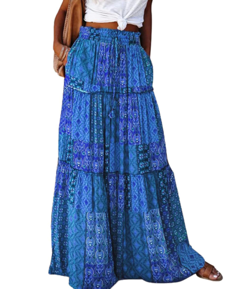 Madison Women’s Midi Skirt – High Waist A-Line Skirt with Side Pockets