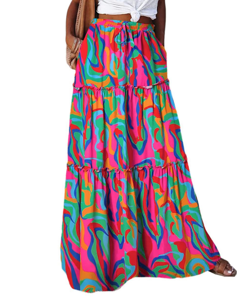 Madison Women’s Midi Skirt – High Waist A-Line Skirt with Side Pockets
