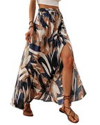 Sienna Women’s Maxi Skirt – High Waist Boho A-Line Skirt with Side Slit