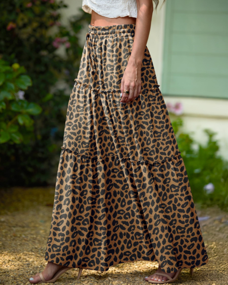 Penelope Women’s Maxi Skirt – Boho Floral High Waist Skirt with Pockets