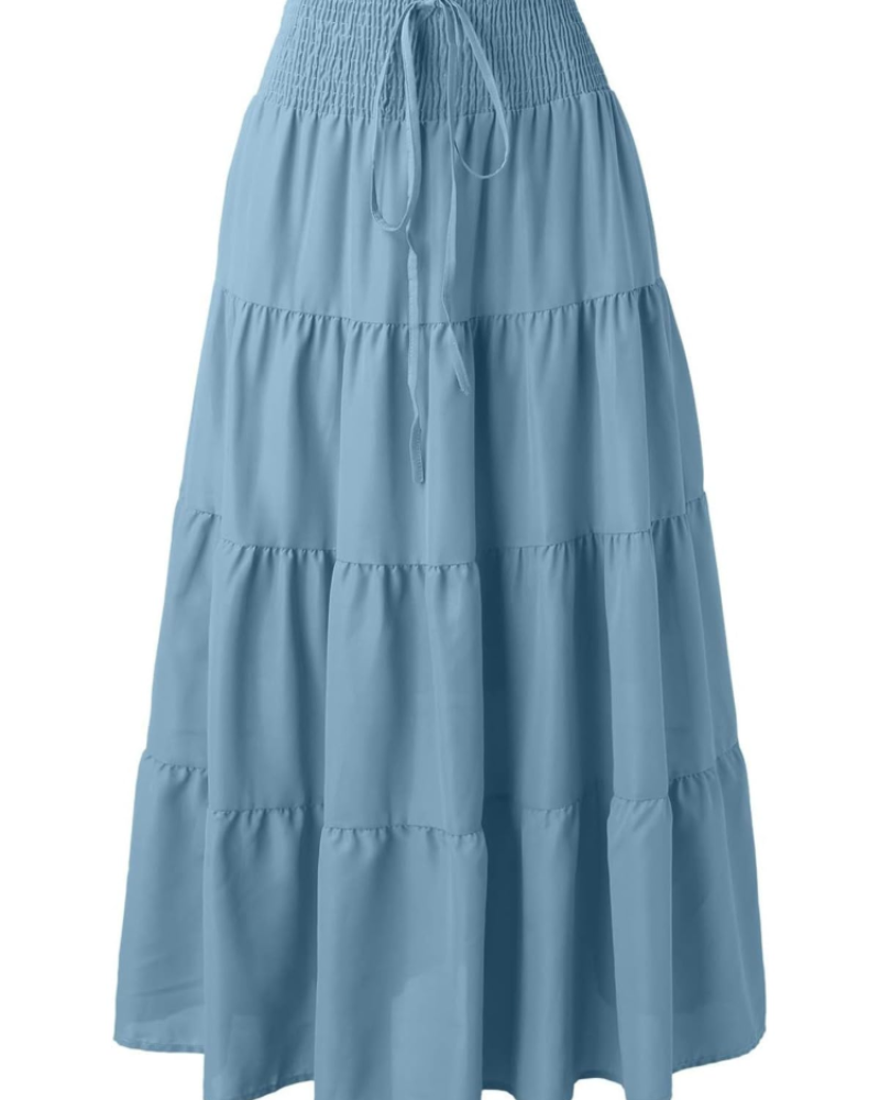Amelia Women's 2-in-1 Maxi Dress – Bohemian Halter Style with Elastic Waist