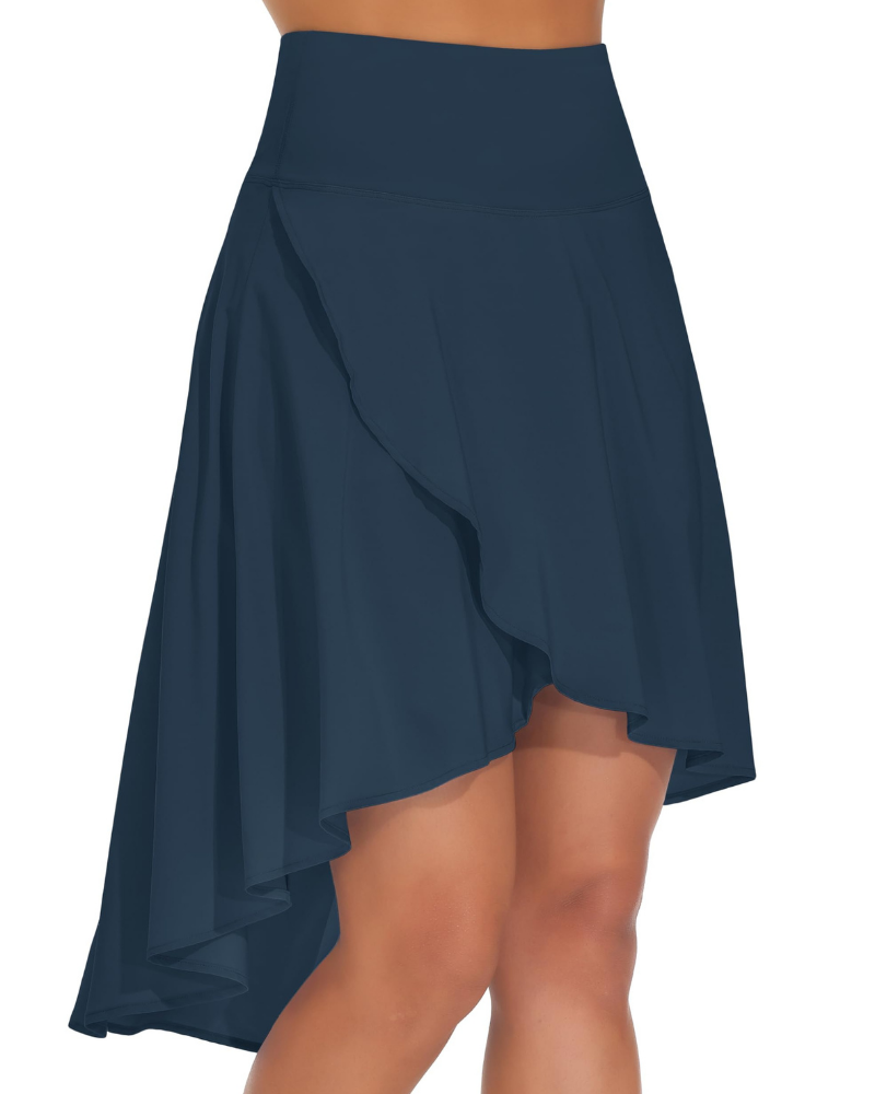 Maya Women’s Skort – High Waist Asymmetrical Ruffle Skirt with Shorts