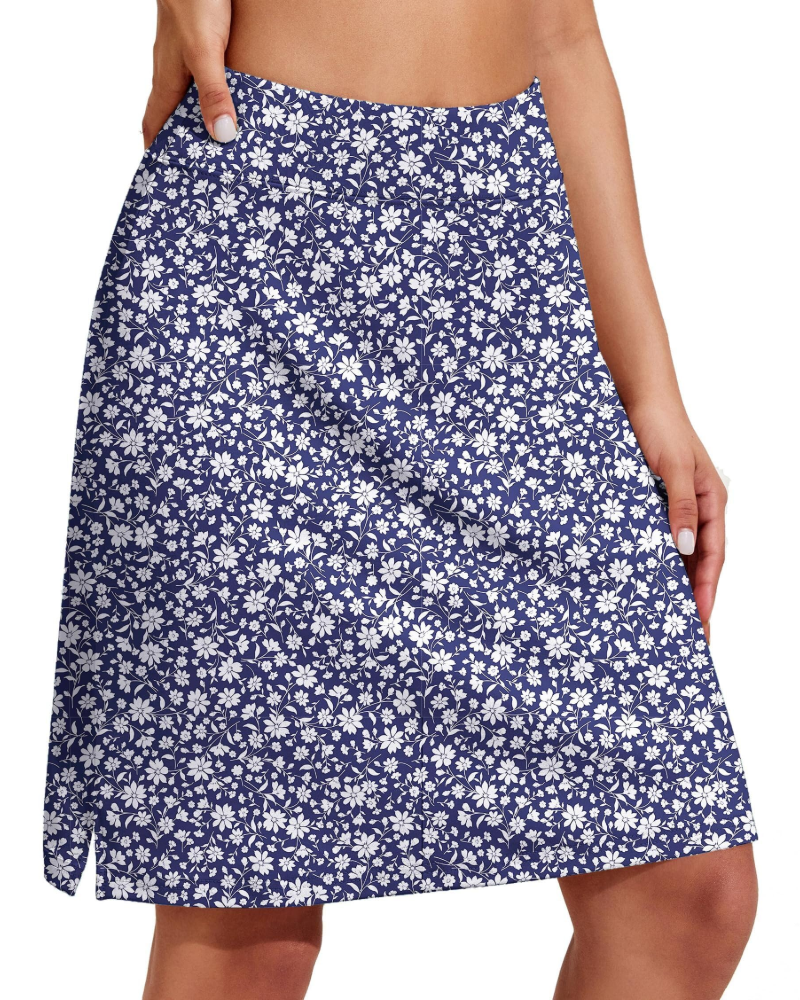 Layla Women’s Athletic Skort – Knee-Length Tennis Skirt with Shorts & Pockets
