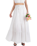 Zoe Women’s 2-in-1 Maxi Skirt – High Waist Chiffon A-Line Skirt Dress