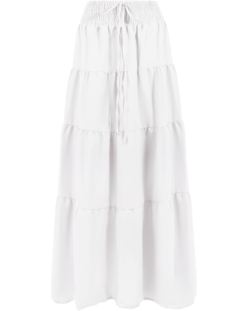 Zoe Women’s 2-in-1 Maxi Skirt – High Waist Chiffon A-Line Skirt Dress