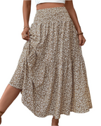 Lily Women’s Maxi Skirt – Floral High Waist A-Line Skirt with Pockets