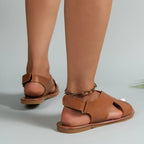Charley Women's Leather Sandals – Elegant Comfortable Summer Slip-On Shoes