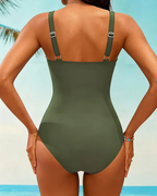 Hazel Women's One-Piece Swimsuit – Sweetheart Neckline & Stretch Fitted Design