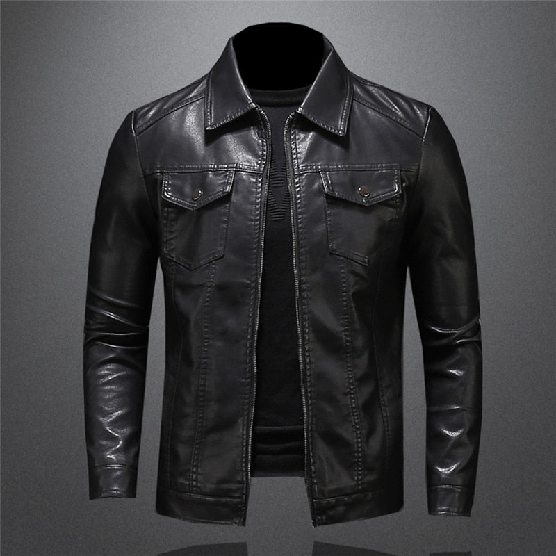 Robert Men’s Leather Jacket – Premium Slim Fit Jacket with Timeless Classic Style