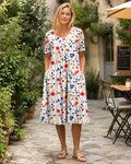 Ulla Women's Cotton Summer Dress – Breathable Elegant Lightweight Day Dress