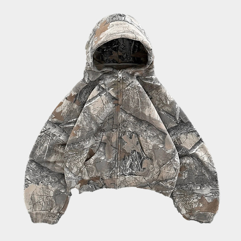 Marlon Men's Camo Hoodie – Adjustable Hood Kangaroo Pocket Casual Sweatshirt
