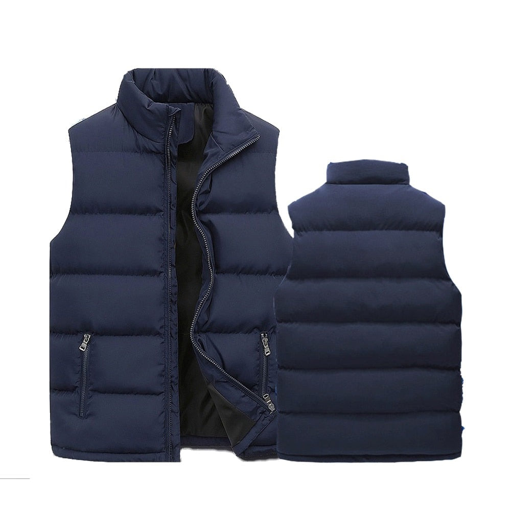 Hugo Men's Quilted Vest – Zip Front Insulated Bodywarmer with Side Pockets