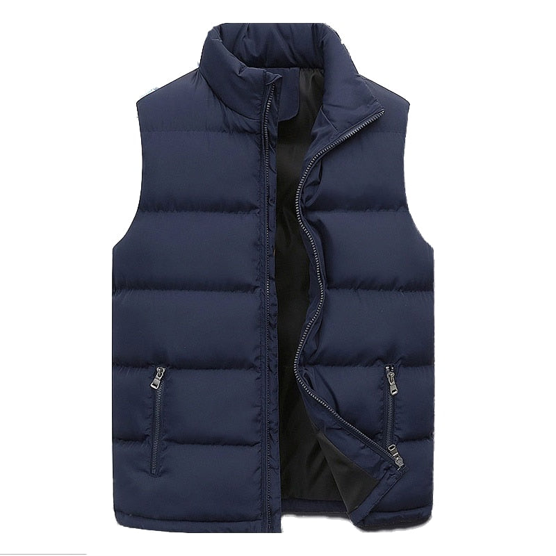 Hugo Men's Quilted Vest – Zip Front Insulated Bodywarmer with Side Pockets