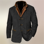 Aaron Men's Vintage Jacket – Retro Chic Lined Jacket with Leather Details