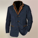 Aaron Men's Vintage Jacket – Retro Chic Lined Jacket with Leather Details