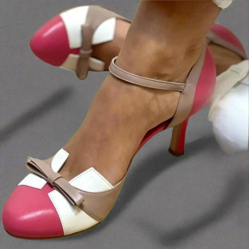 Selena Women’s Heels – Elegant Stable Heel Shoes with Slim Strap Detail