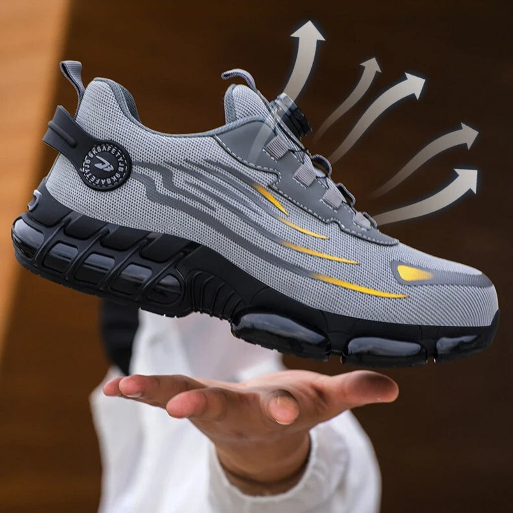 Ethan Men's Safety Shoes – Protective Toe Cap Work Sneakers with Grip Sole & Dial Fit