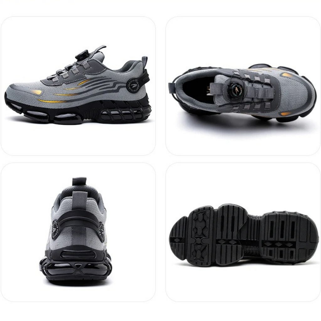 Ethan Men's Safety Shoes – Protective Toe Cap Work Sneakers with Grip Sole & Dial Fit