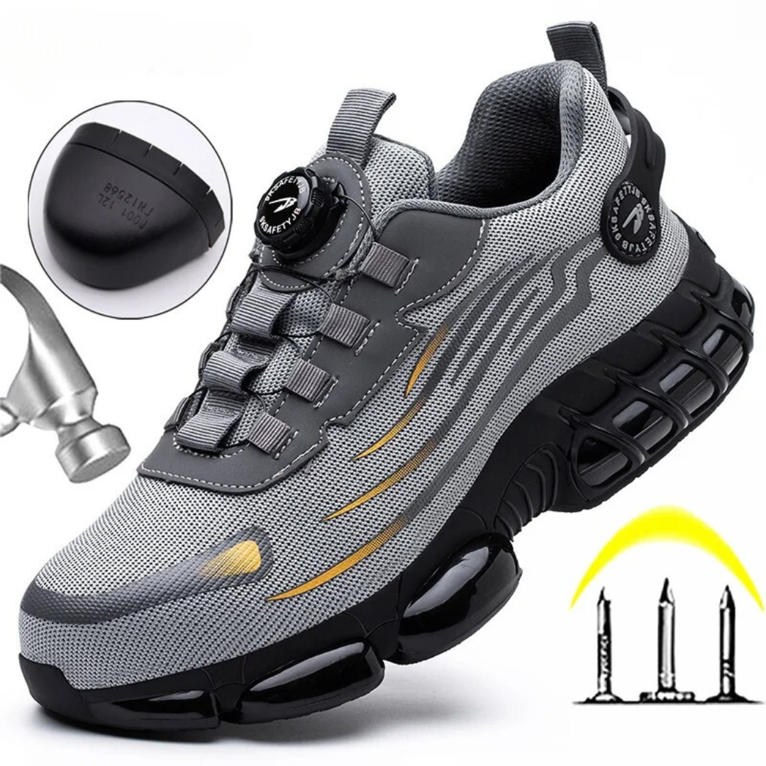 Ethan Men's Safety Shoes – Protective Toe Cap Work Sneakers with Grip Sole & Dial Fit