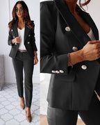 Elena Women's Pantsuit – Tailored Blazer & Fitted Trousers Formal Set