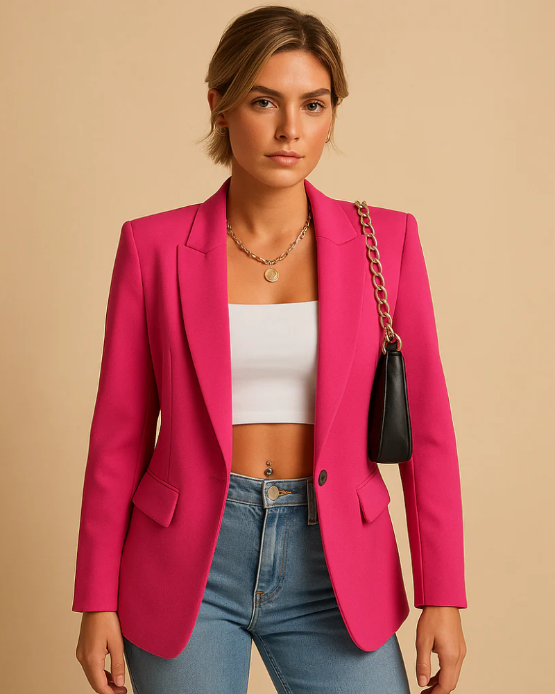Sophia Women's Tailored Blazer – Classic Fitted Jacket for Office & Casual Wear