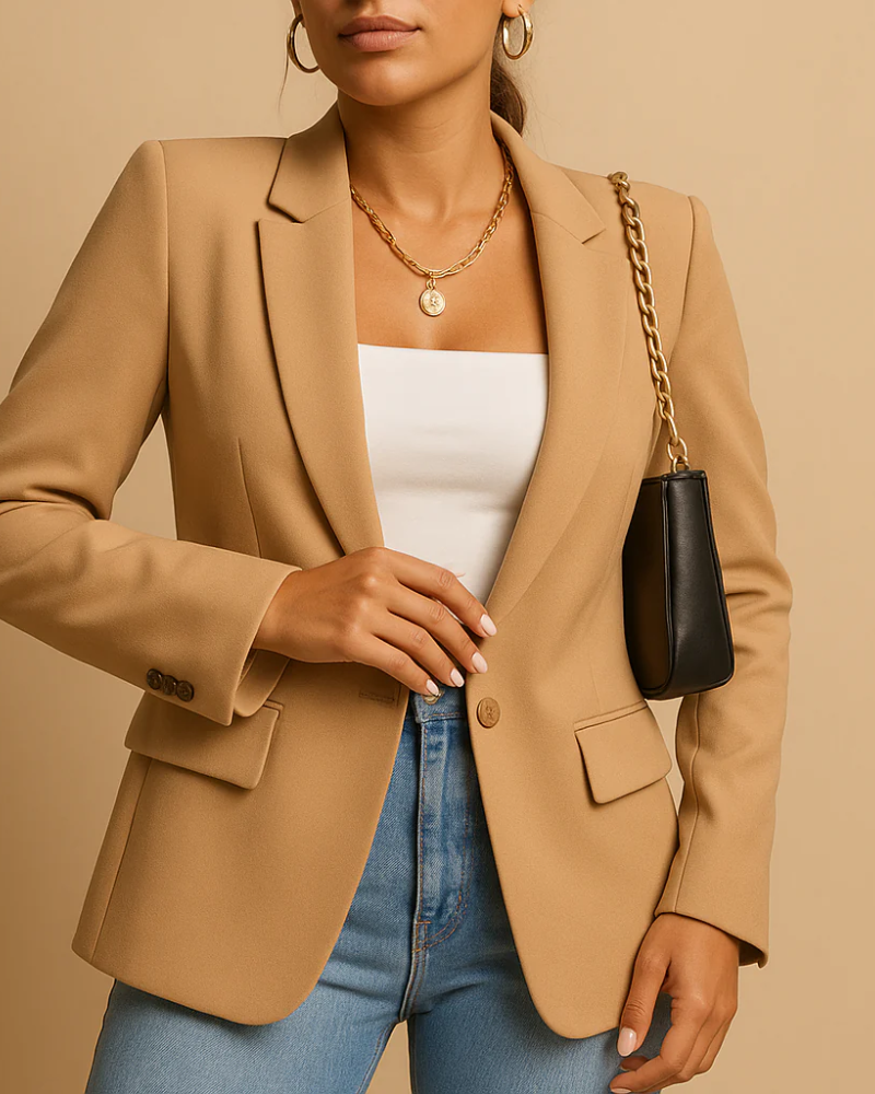 Sophia Women's Tailored Blazer – Classic Fitted Jacket for Office & Casual Wear