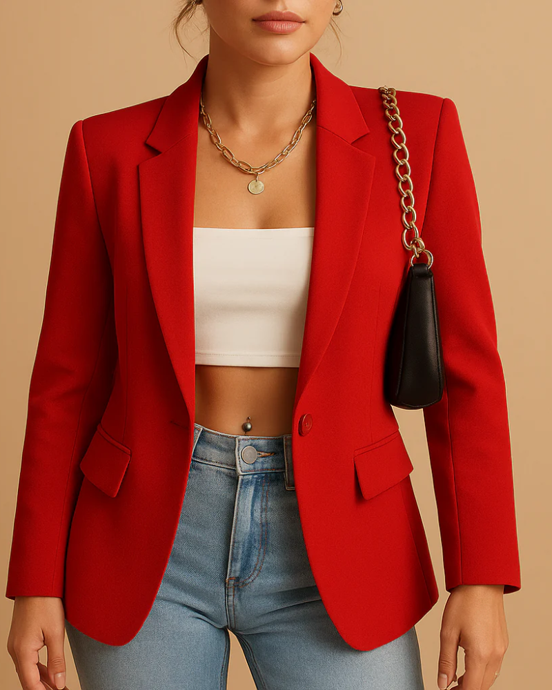 Sophia Women's Tailored Blazer – Classic Fitted Jacket for Office & Casual Wear