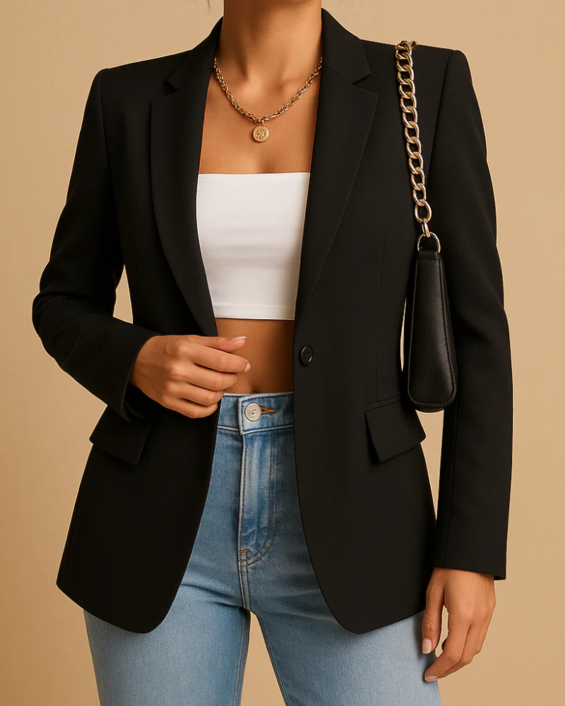 Sophia Women's Tailored Blazer – Classic Fitted Jacket for Office & Casual Wear
