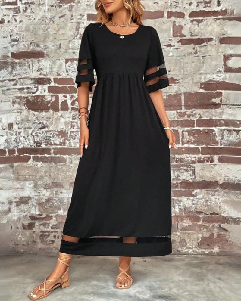 Evelyn Women’s Midi Dress – Empire Waist Flowy Spring Summer Dress