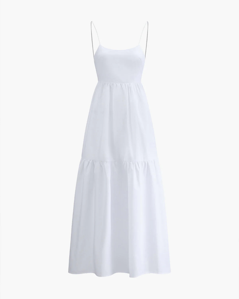 Alessia Women’s Maxi Dress – Sleeveless Low Neck Shift Dress