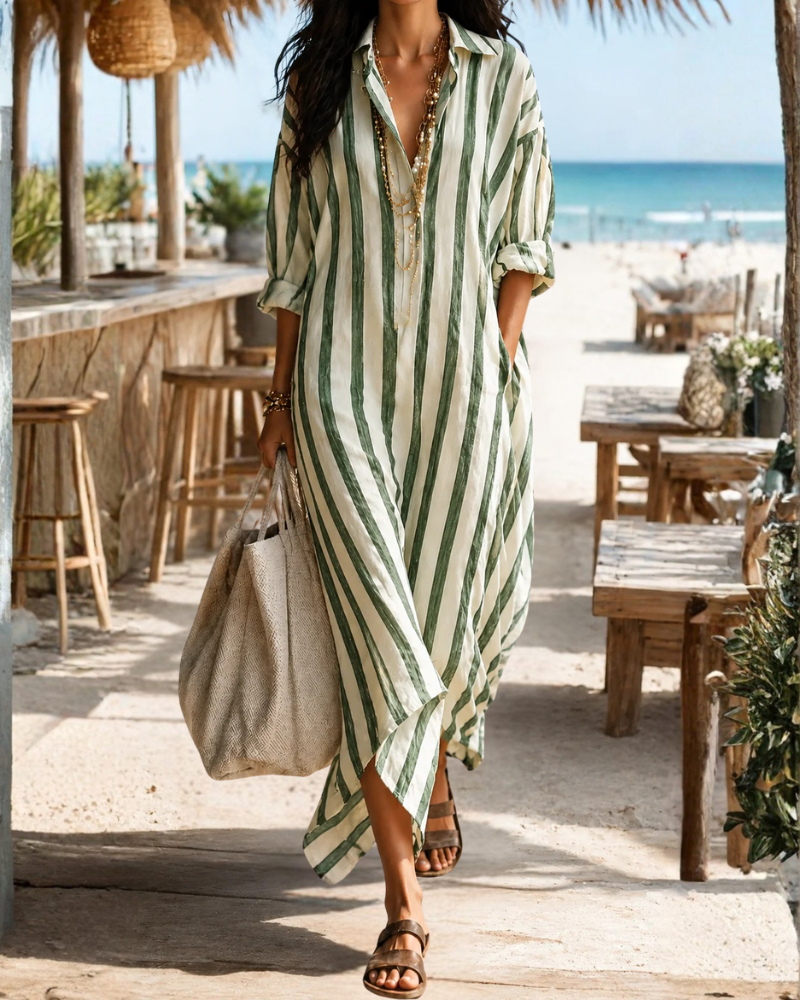 Mabel Women’s Maxi Shirt Dress – Relaxed Flowy Casual Chic Summer Dress