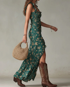 Arabella Women’s Boho Maxi Dress – A-Line Pullover Dress with High Side Slit