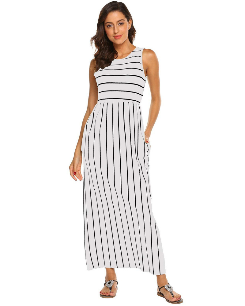 Sophie Women’s Maxi Dress – Casual Summer Dress with Elastic Waist & Soft Stretch Fabric