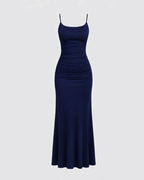 Eliana Women’s Maxi Dress – Elegant Bodycon Evening Dress with Pleated Details