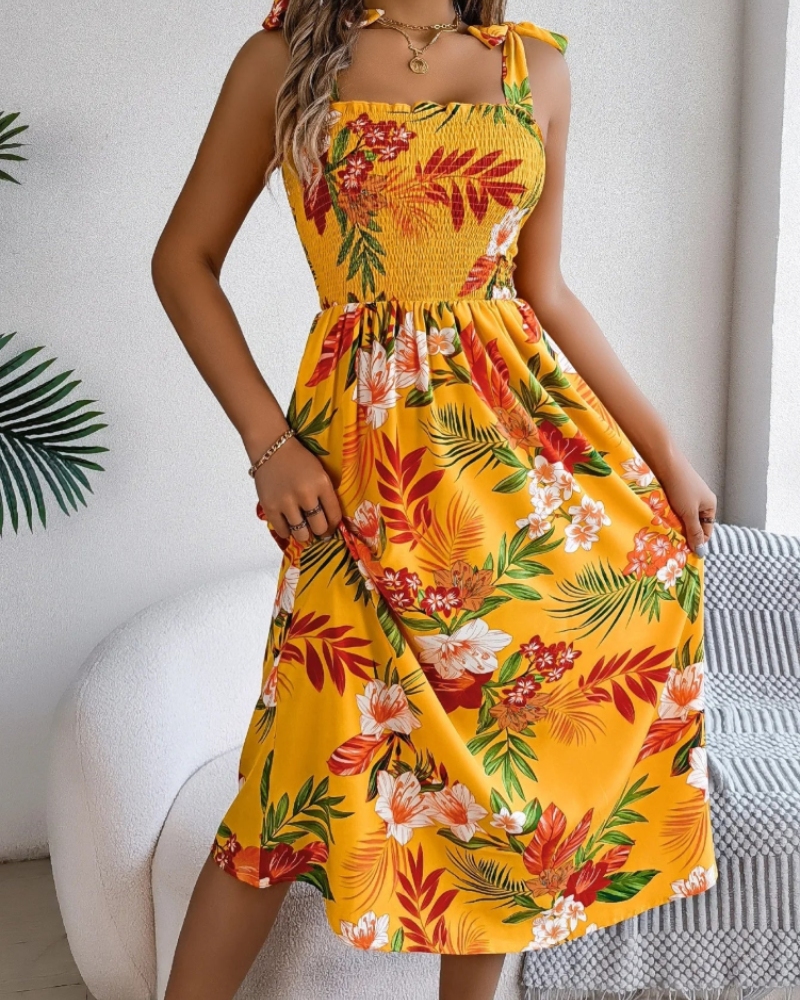 Lillian Women's Floral Summer Dress – Lightweight Flowy Fit for Vacations & Events