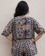 Luna Women's 2 Piece Set – Floral Blouse & Shorts Casual Summer Outfit