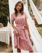 Penelope Women's Pink Boho Dress – Flowy Festival Style for Beach and Summer Wear