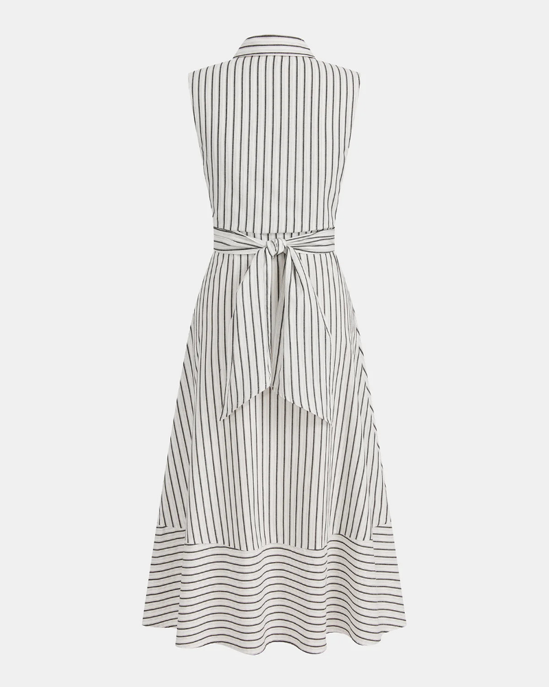 Florence Women’s Cotton Midi Dress – Sleeveless Slim Fit Dress with High Neck