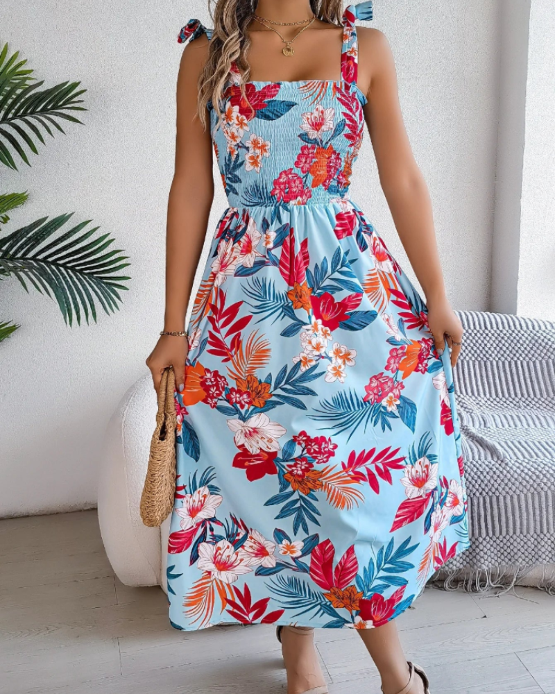 Lillian Women's Floral Summer Dress – Lightweight Flowy Fit for Vacations & Events