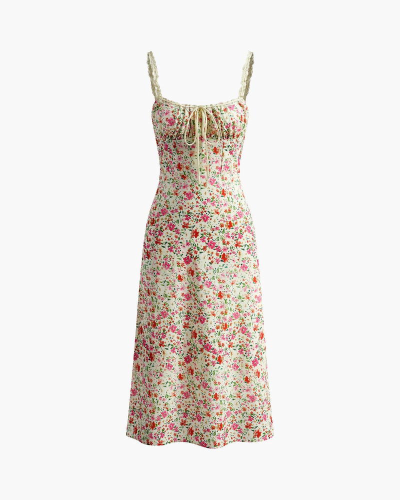 Clara Women’s Rayon Midi Dress – Sleeveless Low Neck Dress with Regular Fit