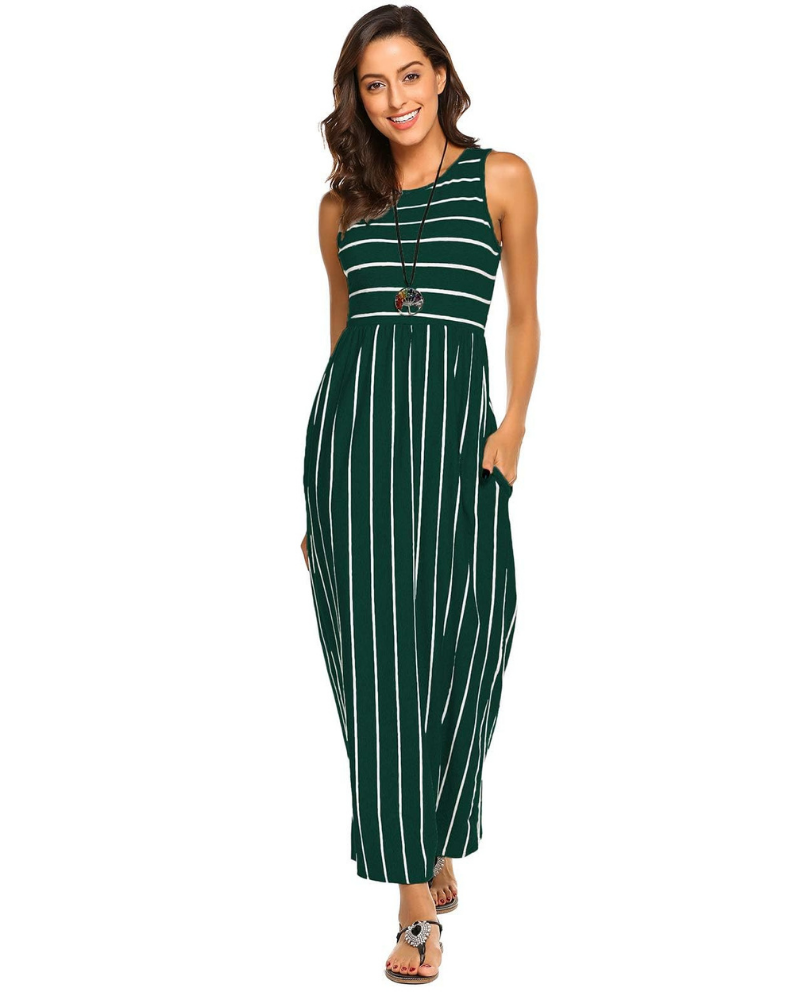 Sophie Women’s Maxi Dress – Casual Summer Dress with Elastic Waist & Soft Stretch Fabric