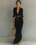 Bianca Women’s Maxi Shirt Dress – Long Sleeve Button Dress with Belted Waist