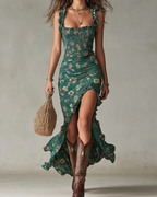 Arabella Women’s Boho Maxi Dress – A-Line Pullover Dress with High Side Slit