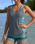 Claire Women’s Tankini Set – A-Line Swim Top with High Waist Shorts