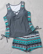 Claire Women’s Tankini Set – A-Line Swim Top with High Waist Shorts