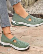 Marlene Women’s Walking Shoes – Wide Fit Slip-On Sneakers with Arch Support